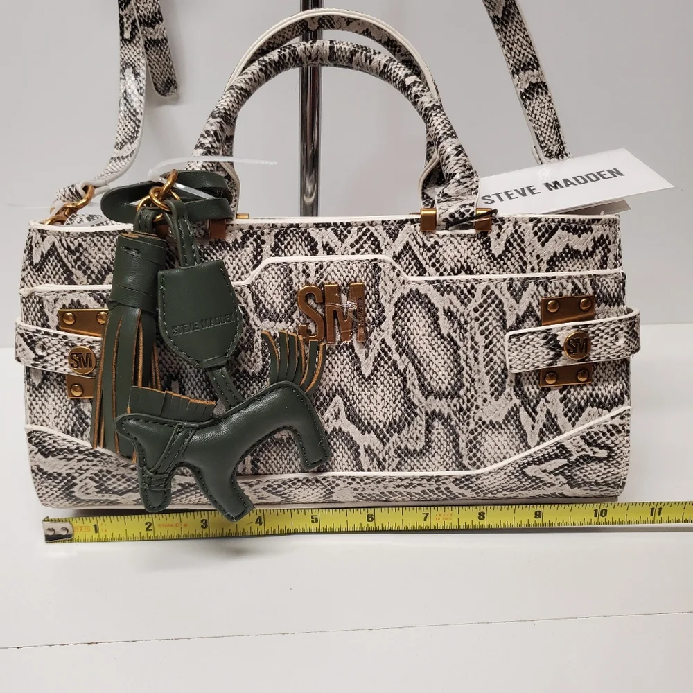 STEVE MADDEN BMEAD CROSSBODY BAG  SATCHEL  W HORSE TASSEL CHARM